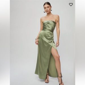 Reformation barrow dress in artichoke
